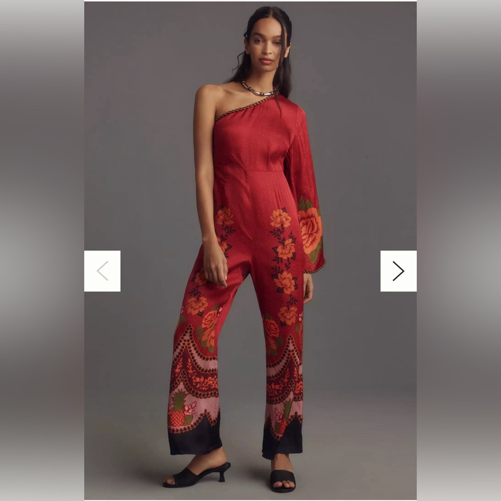 NWT - Farm Rio One Shoulder Jumpsuit - Size Medium